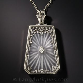 Quartz Crystal and Diamond Pendant Necklace