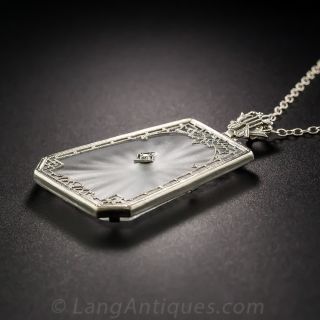 Quartz Crystal and Diamond Pendant Necklace