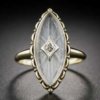 Quartz Crystal Navette Dinner Ring