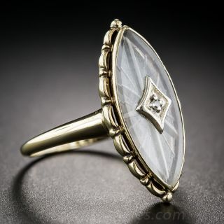 Quartz Crystal Navette Dinner Ring