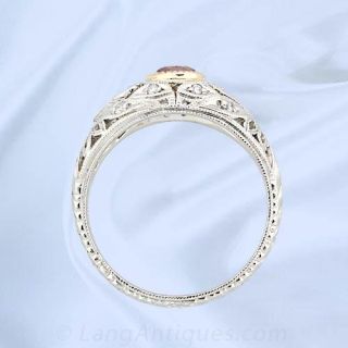 Rare INTENSE Fancy Orange Diamond Edwardian Style Ring