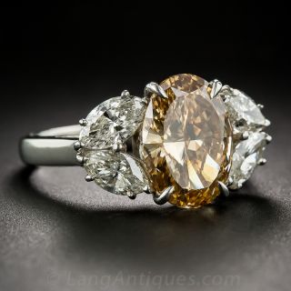 Rare Natural Orange Diamond Ring