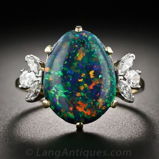 Raymond Yard Black Opal and Diamond Ring