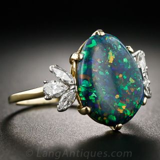 Raymond Yard Black Opal and Diamond Ring