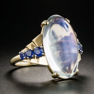 Raymond Yard Retro Moonstone and Sapphire Ring 