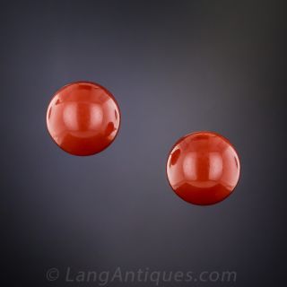 Red Coral Bead Earrings