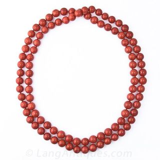 Red Coral Beaded Necklace