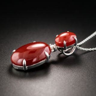 Red Coral Diamond Drop
