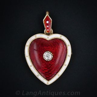 Red Enamel Heart Locket
