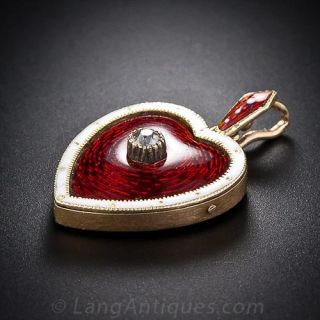 Red Enamel Heart Locket