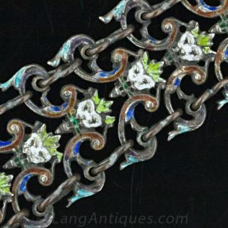 Renaissance Revival Enamel Link Bracelet