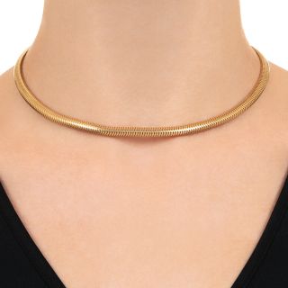 Retro 14K Gas Pipe Necklace 