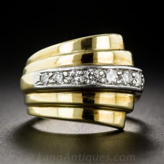 Retro 18K Diamond Ring