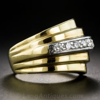 Retro 18K Diamond Ring