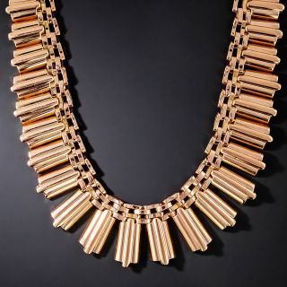 Retro 18K Rose Gold Fringe Necklace - 4