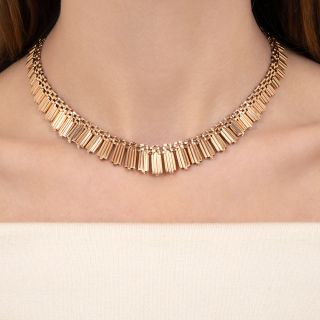 Retro 18K Rose Gold Fringe Necklace