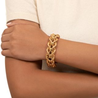 Retro 18K Two-Tone Woven Bracelet