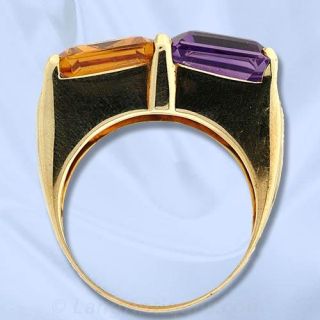 Retro Amethyst & Citrine Ring