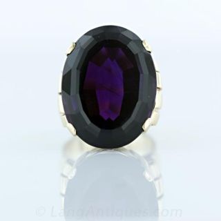 Retro Amethyst Ring Main View