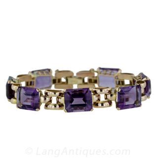 Retro Amethyst Rose Gold Bracelet Main View