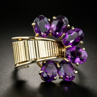 Retro Amethyst Spray Ring - 2