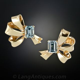 Retro Aquamarine Earrings