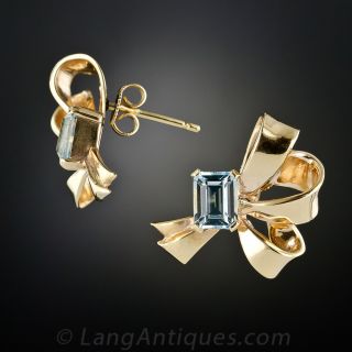 Retro Aquamarine Earrings
