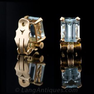 Retro Aquamarine Earrings