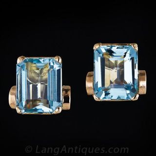 Retro Aquamarine Earrings