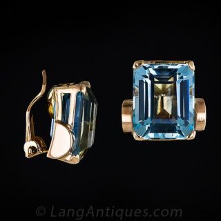 Retro Aquamarine Earrings