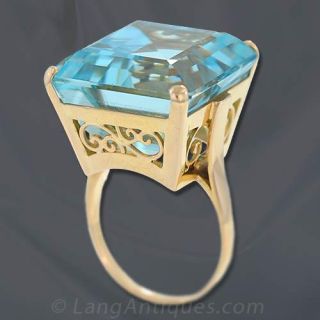 Retro Aquamarine Ladies Ring