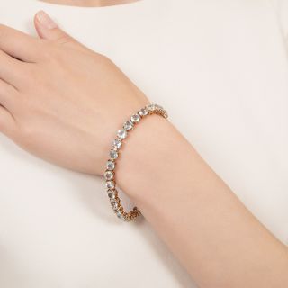 Retro Aquamarine Line Bracelet