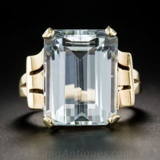 15 Carat Retro Aquamarine Ring