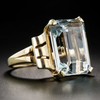 15 Carat Retro Aquamarine Ring