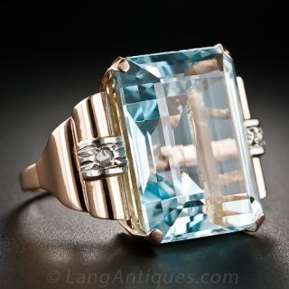 Retro Aquamarine Ring