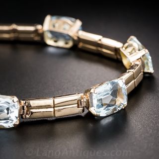 Retro Aquamarine Rose Gold Bracelet