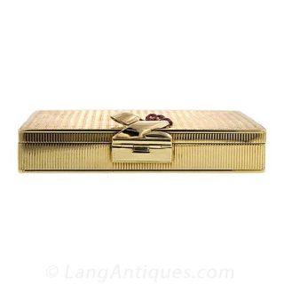 Retro Cab Ruby and Diamond Cigarette Case