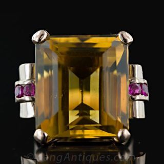 Retro Citrine and Ruby Retro Ring Main View