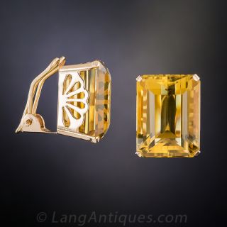 Retro Citrine Ear Clips