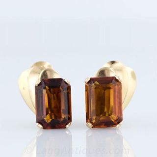 Retro Citrine Earrings 