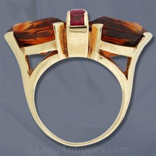 Retro Citrine Ring
