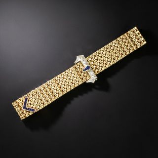 Retro Diamond and Sapphire Buckle Bracelet - 2
