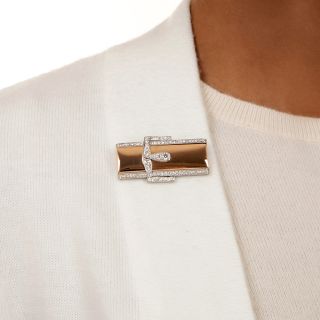 Retro Diamond Buckle Brooch