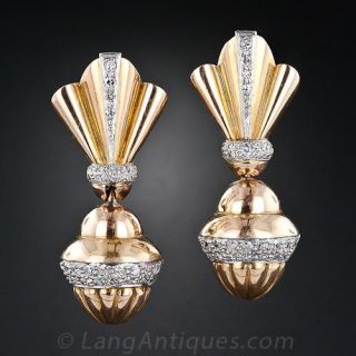 Retro Diamond Drop Earrings