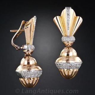Retro Diamond Drop Earrings