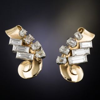 Retro Diamond Ear Clips by Birks - 1