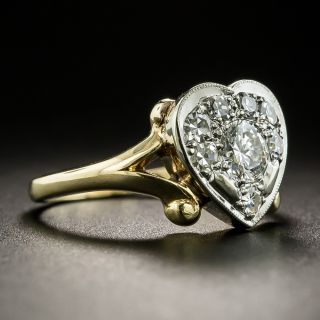Retro Diamond Heart Ring