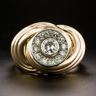 Retro Diamond Swirl Ring - 3