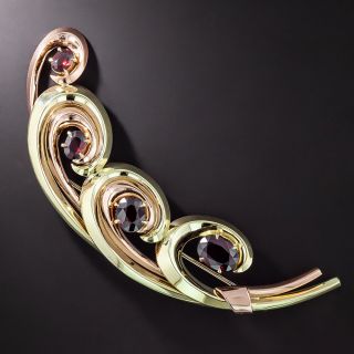 Retro Garnet Brooch by Krementz - 1