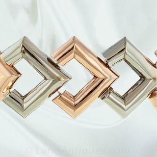 Retro Geometric Link Bracelet